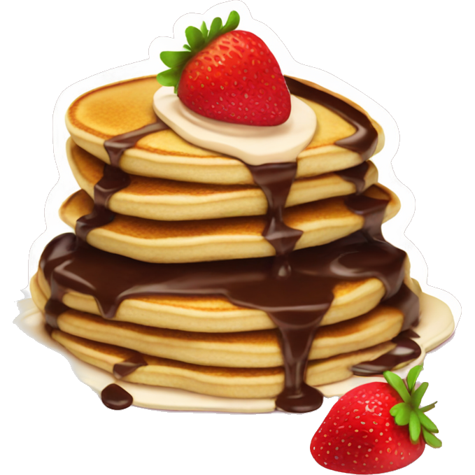 Pancakes with strawberries and chocolate sauce