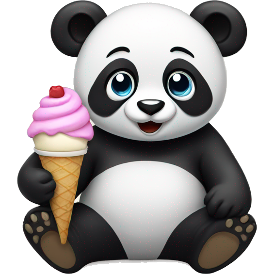 Panda eating ice cream