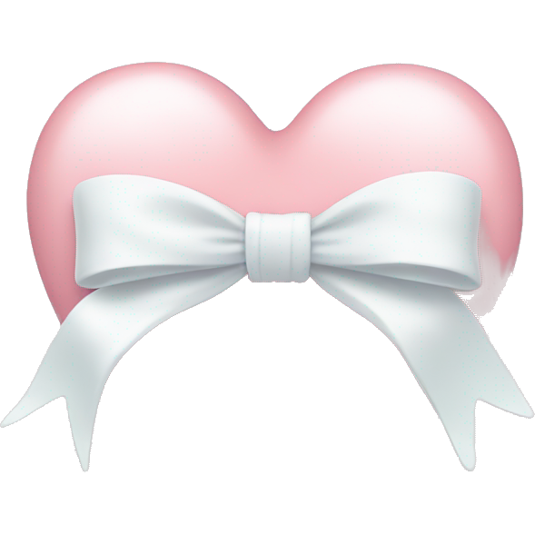 Pastel pink heart with white bow