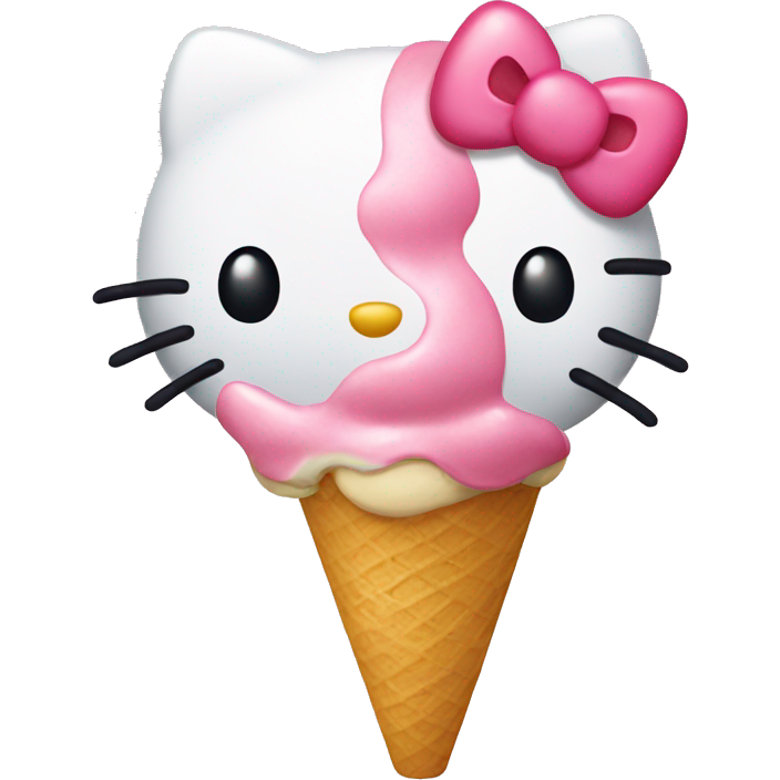Hello kitty eating ice cream