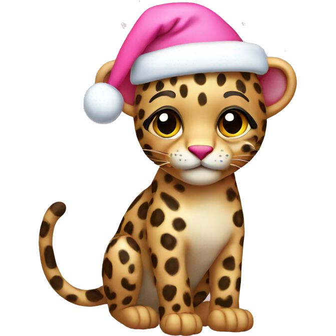 Cute pink christmas leopard