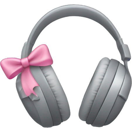 Grey headphones with cute little pink bows