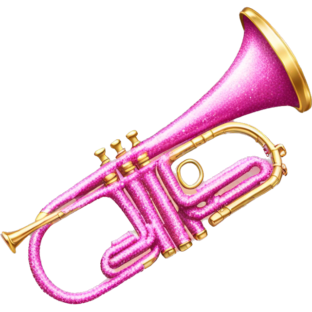 Pink glittery sparkling trumpet tooting