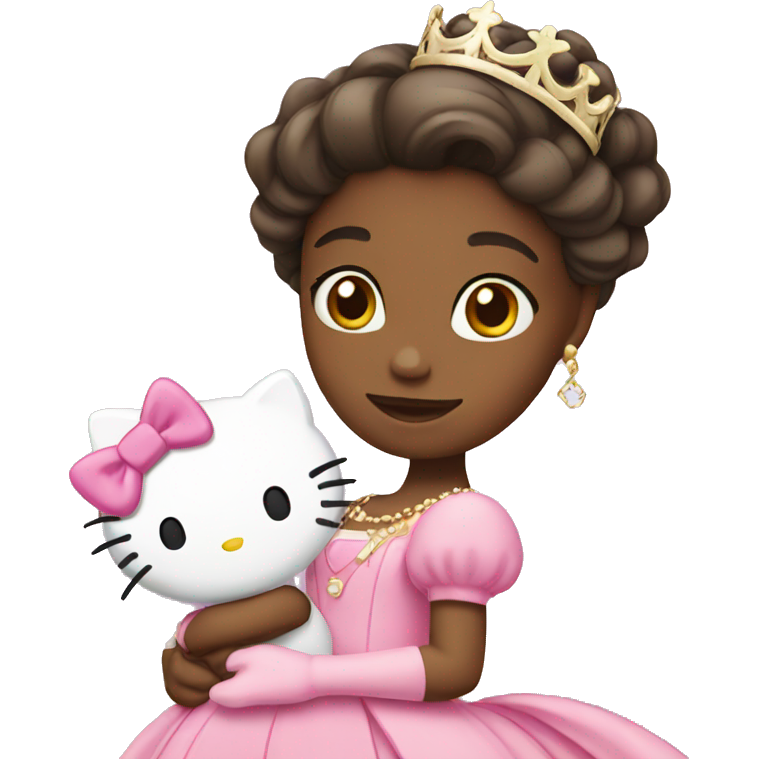 Princess emoji with hello kitty