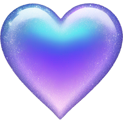 Sparkly indigo lilac gradient iridescent heart