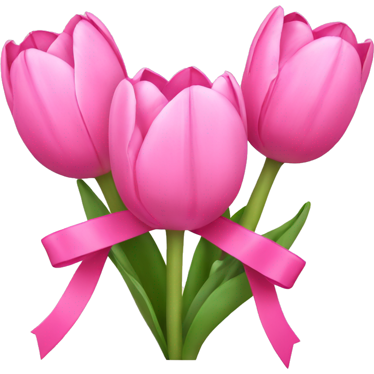 Pink tulips with a bow