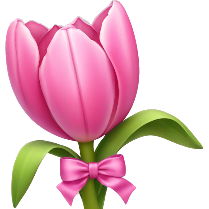 Pink tulips with a bow