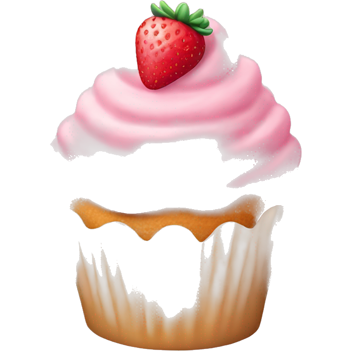 Birthday pastel pink strawberry capcake