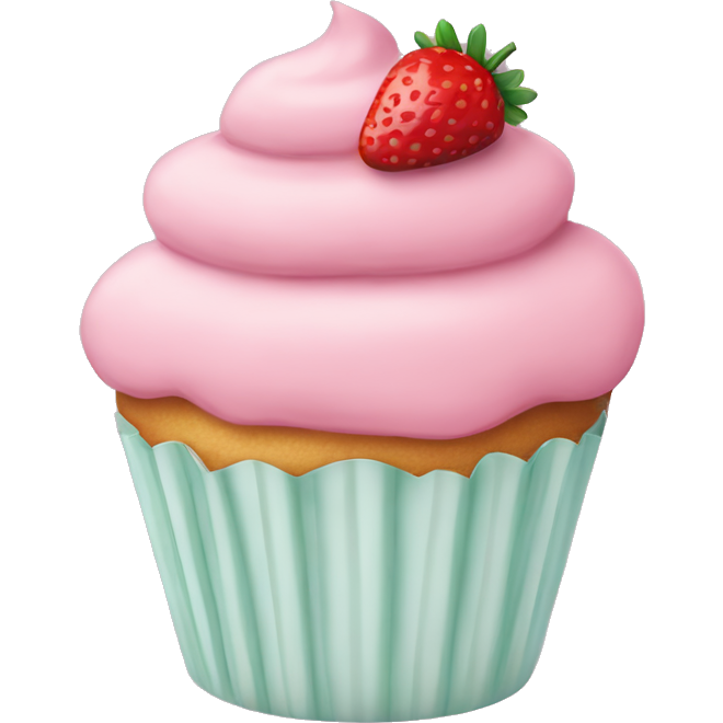 Birthday pastel pink strawberry capcake