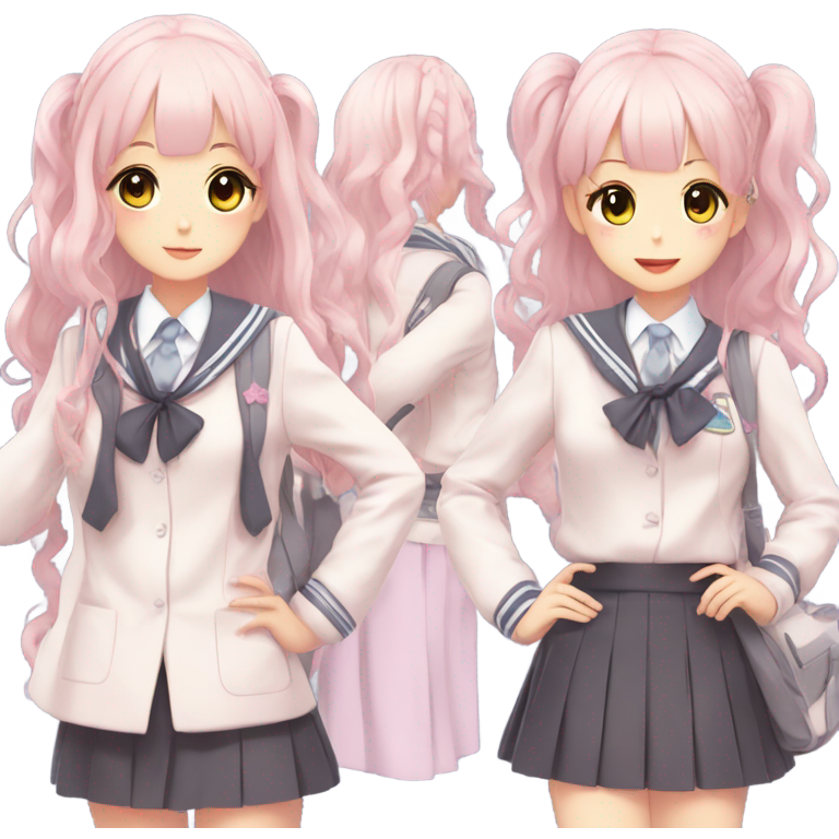 Cute Attractive Gorgeous Kawaii Pastel Anime School uniforms