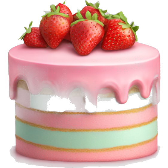 Pastel Birthday cake with strawberry
