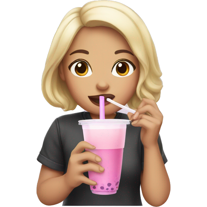 A girl drinking bubble tea