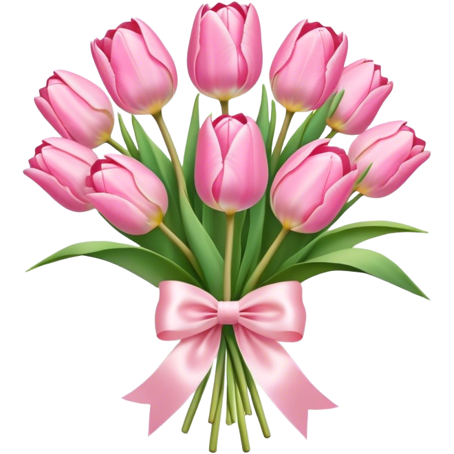 Pastel pink tulip bouquet with bow