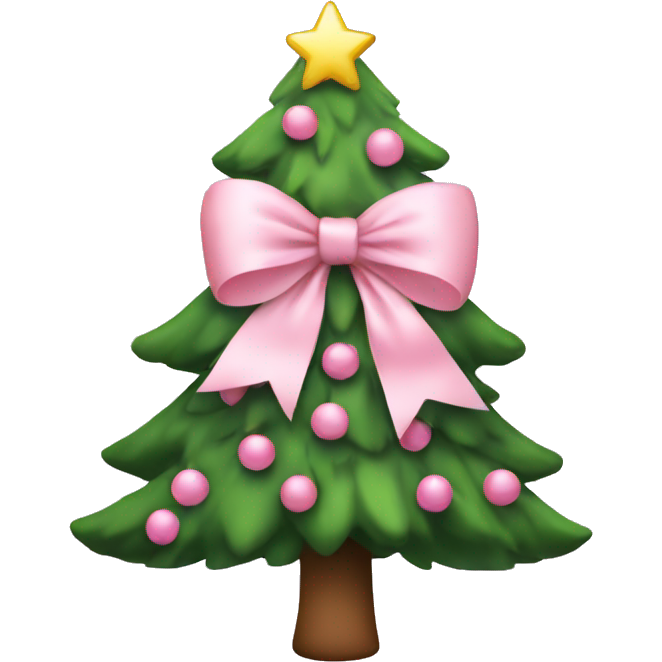 Christmas tree with a baby pink bow