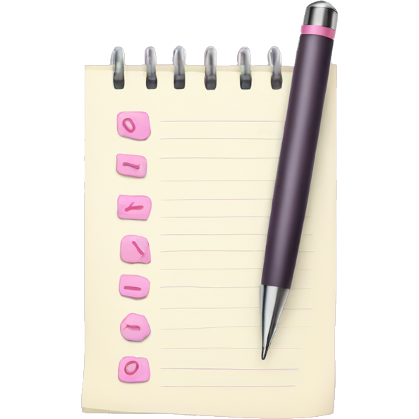 Light pink to do list with pen