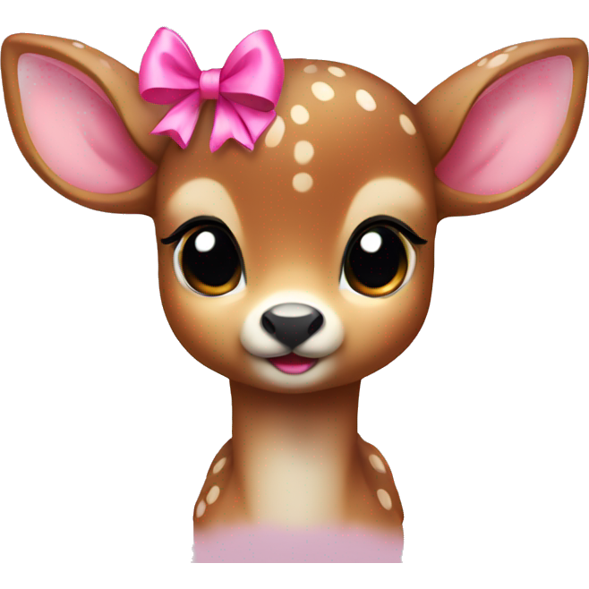 Baby deer with pink bow