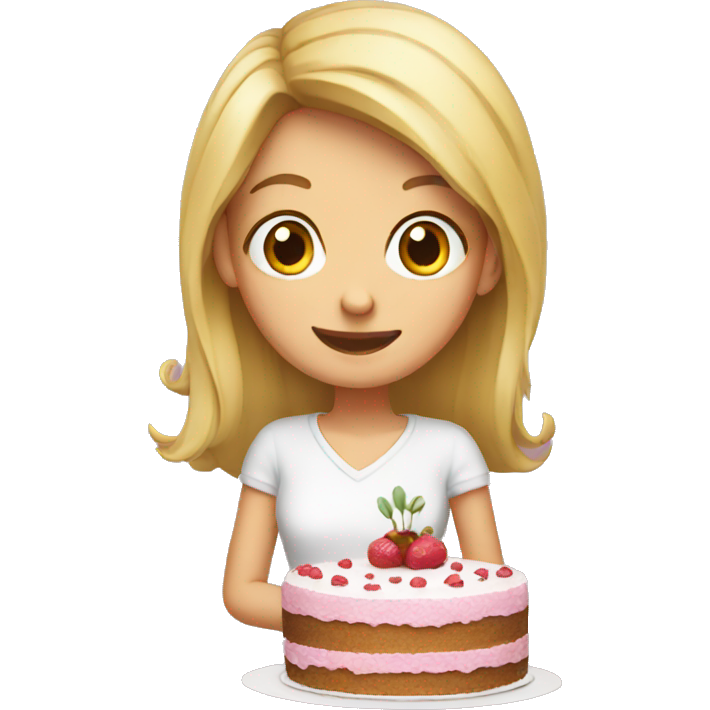 Girl make cake