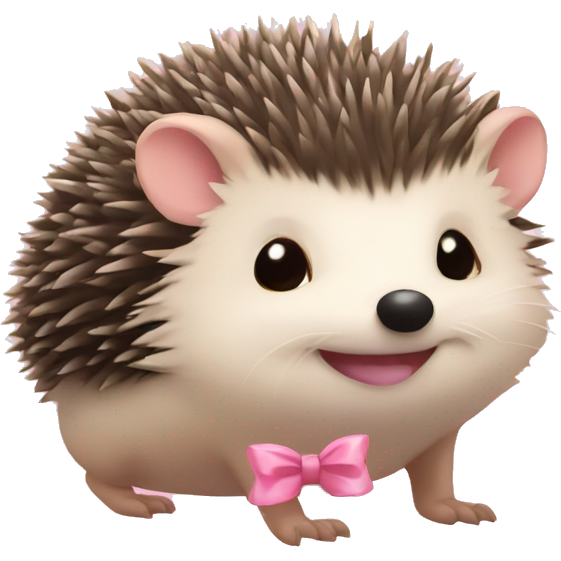 Hedgehog with a baby pink bow