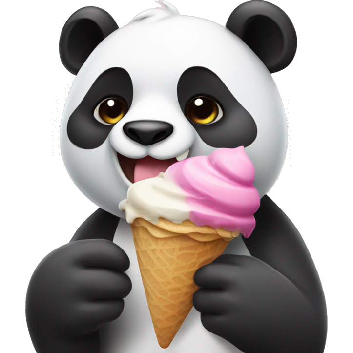 Panda eating ice cream