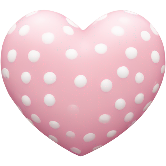 Light pink heart with white heart spots all over it .