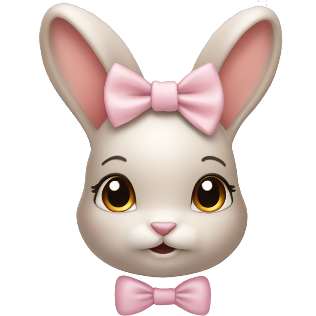 Coquette bunny with light pink pastel bow