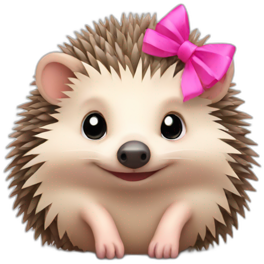 Hedgehog with a pink bow
