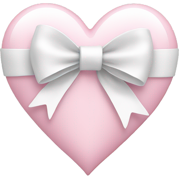 Light pink heart with a white bow