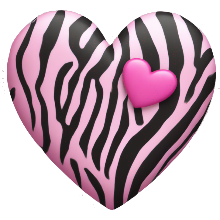 A pink heart with zebra print