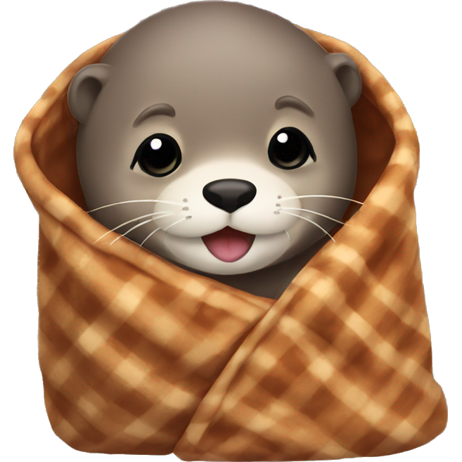 Otter cozy in blanket
