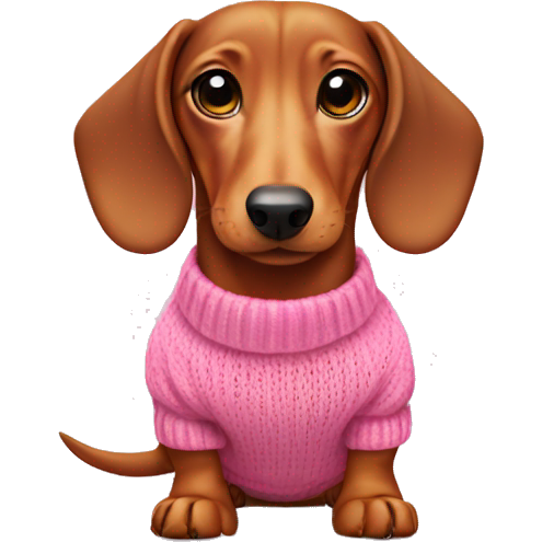Dachshund with pink sweater