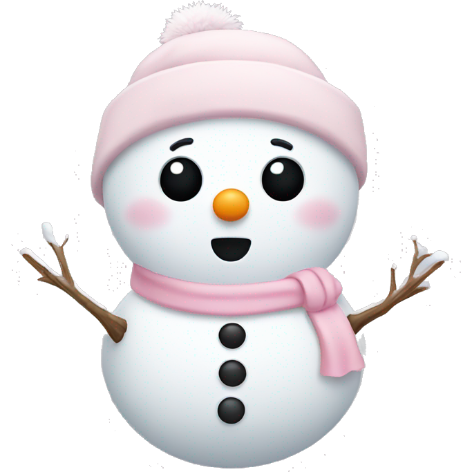 Cute white and light pink snowman