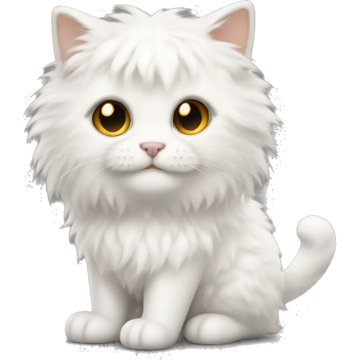 Fluffy white and gold cat with black spots