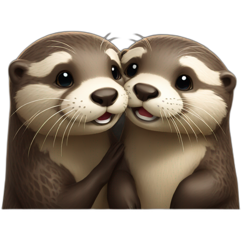 Otter kissing other otter