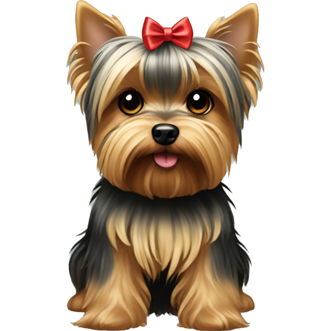 Yorkshire terrier with bow