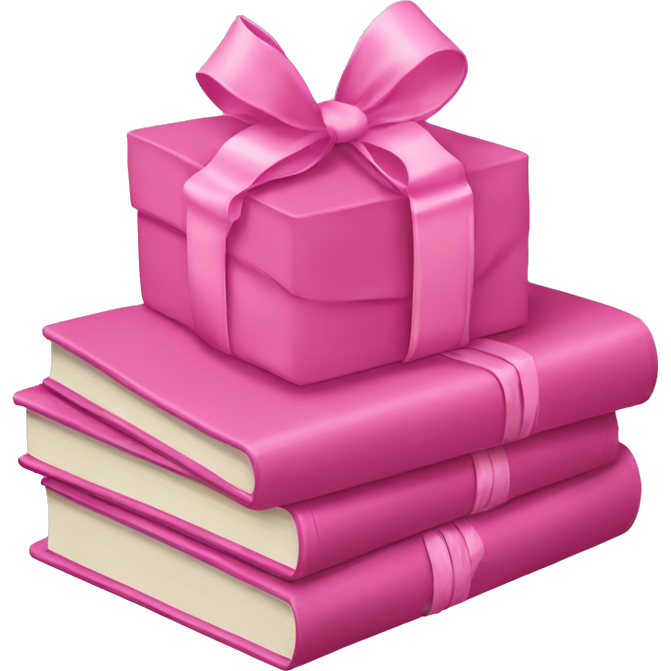 Pink Books stacked up and tied together by a pink bow