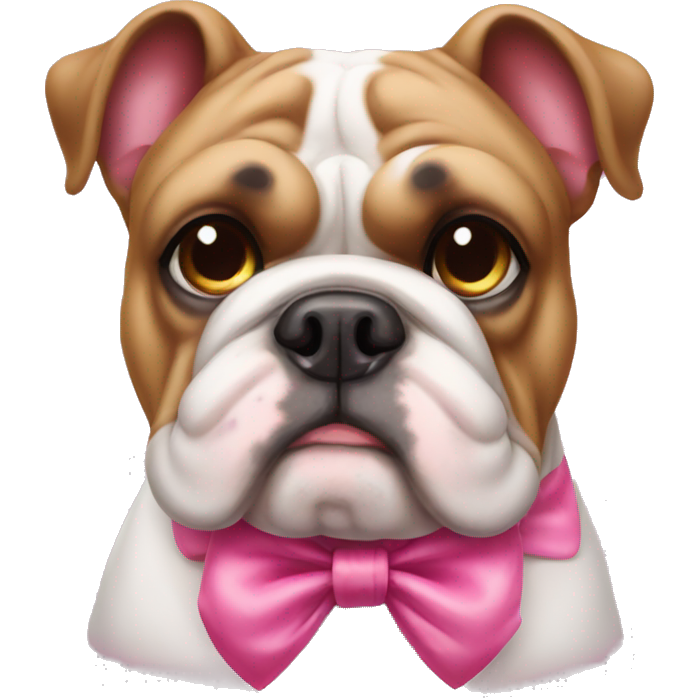 Bulldog with pink bow