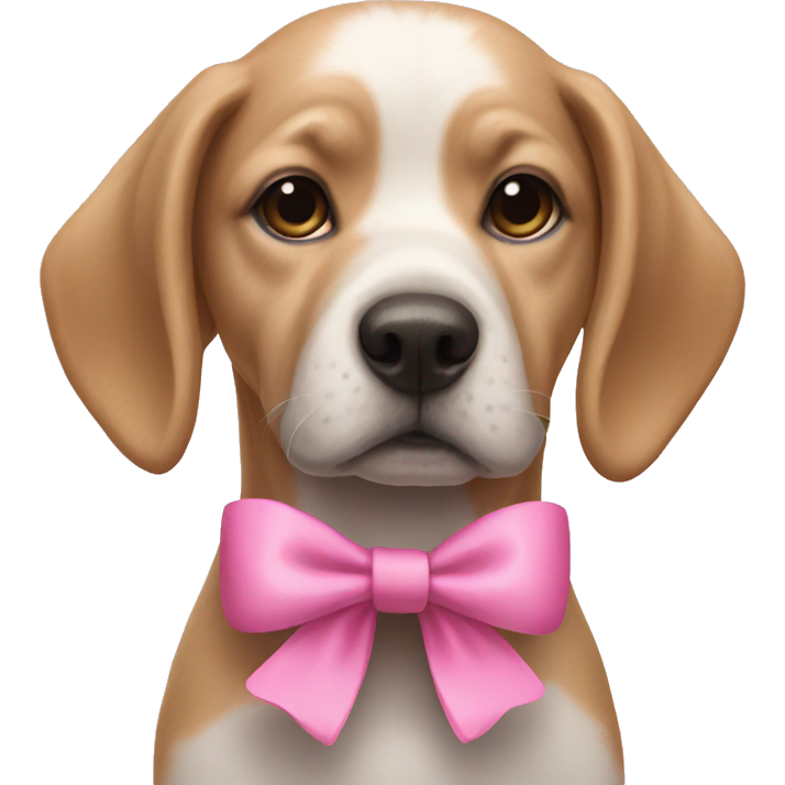 Dog wearing pink bow