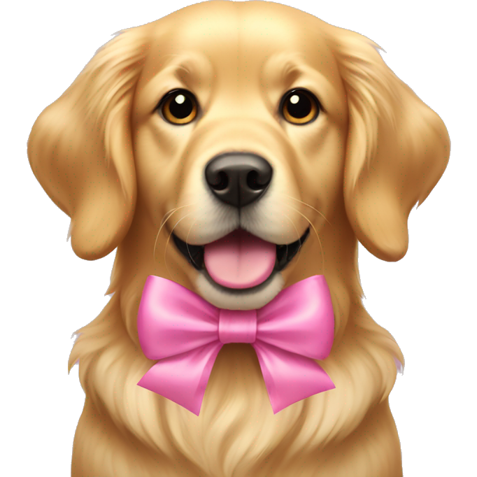 Golden retriever with pink bow