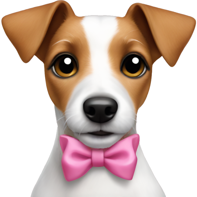 Jack russell terrier with pink bow
