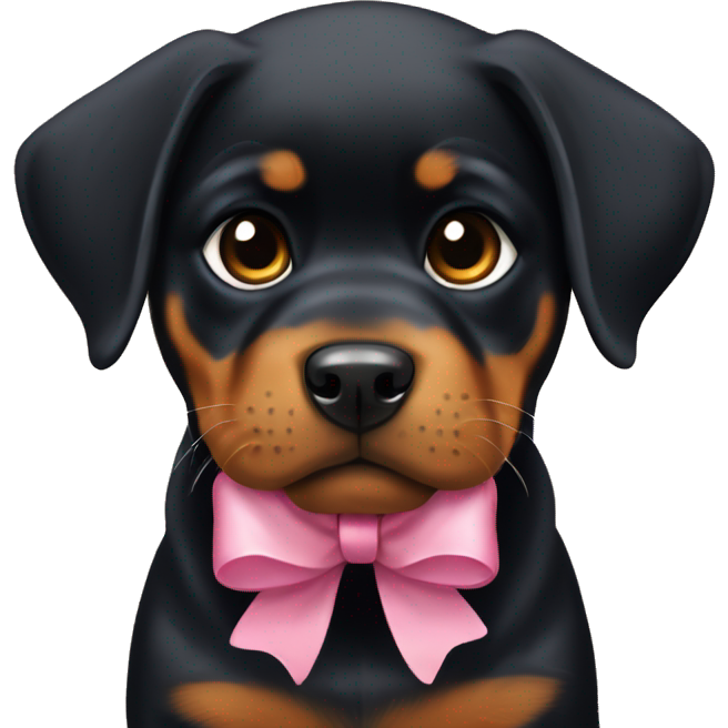 Rottweiler puppy with bow