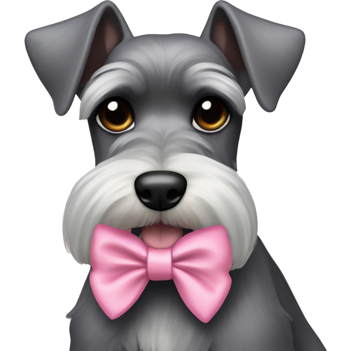 Schnauzer pointy ears pink bow