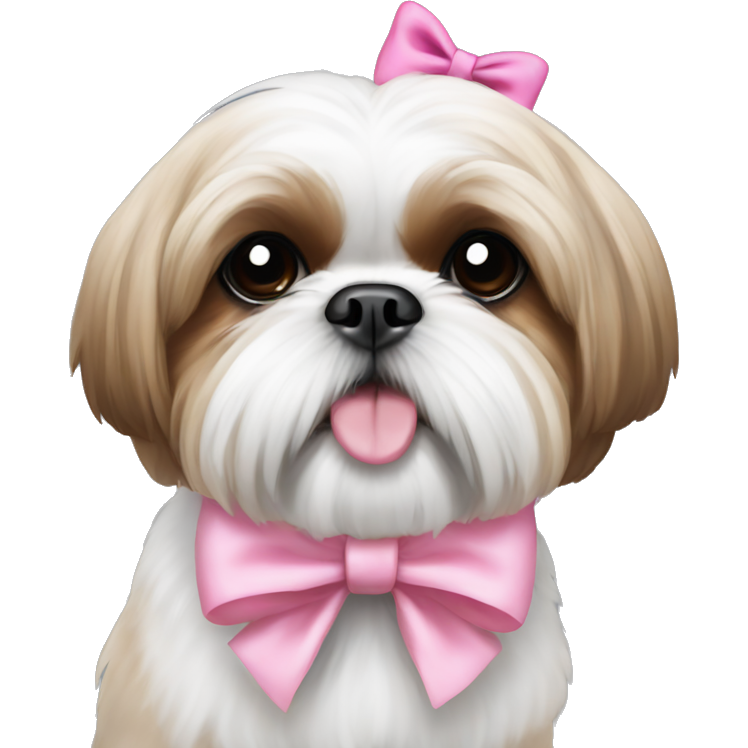 Shih tzu with pink bow