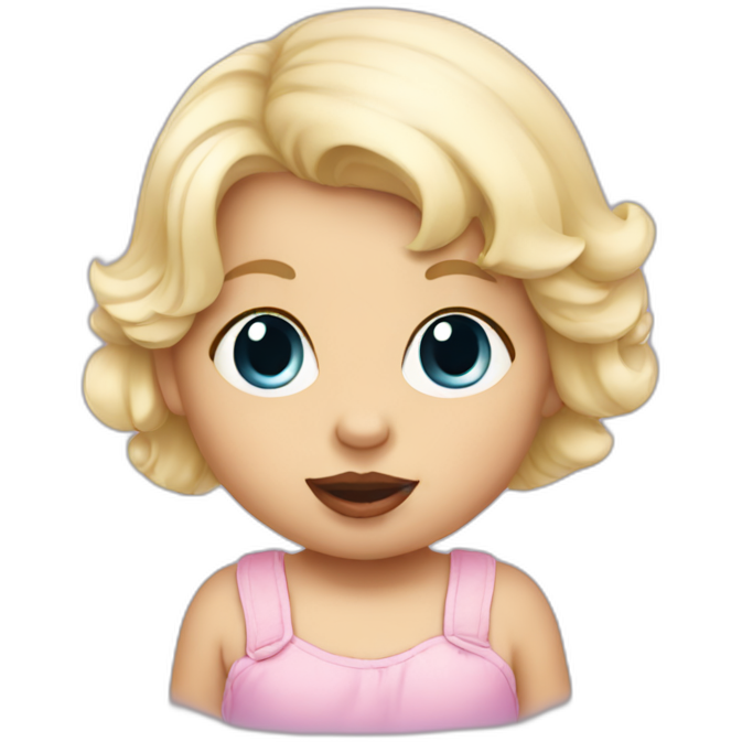 White blonde baby girl with pacifier