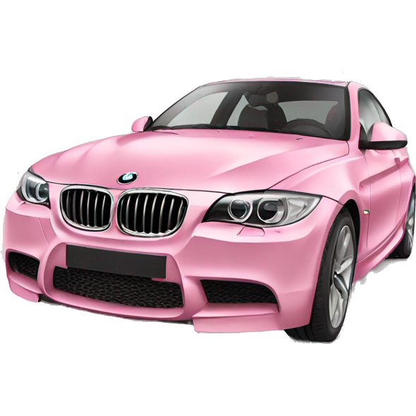 BMW luxury car all pink off white interior