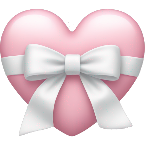 Pastel pink heart with white bow