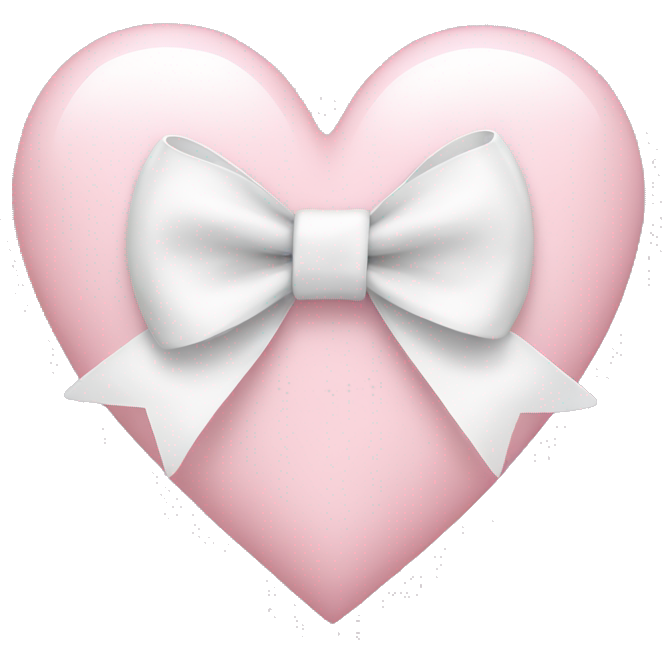 Light pink heart with white bow
