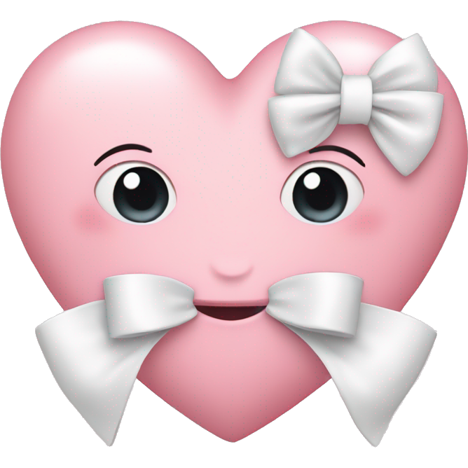 Pastel pink heart with white bow