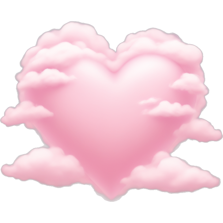 Light pink heart in clouds