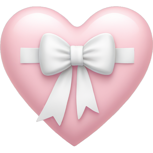 Pastel pink heart with white bow