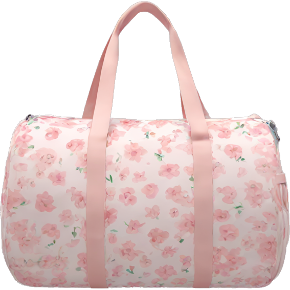 Light pink floral gym bag